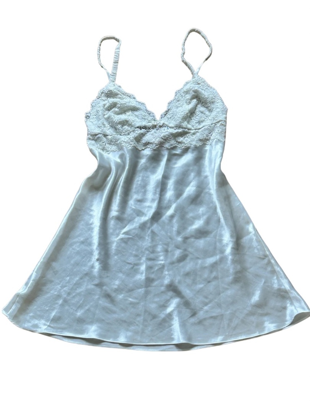 Oscar de la Renta Bridal White Lace-Trim Slip Chemise